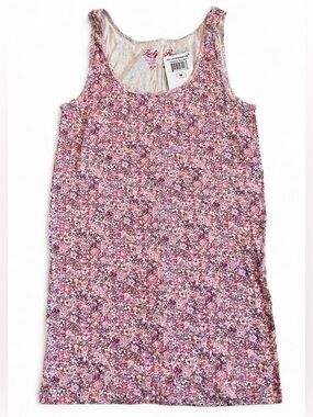 NWT Lucky Brand Pink Cotton Floral Tank Top Womens Size Medium
